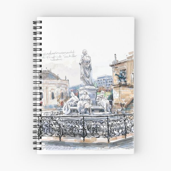 Item preview, Gendarmenmarkt In Front of the Friedrich Schiller Statue Travel Sketch Stickers, T-Shirts and Gifts designed and sold by Miscellaneous Co..