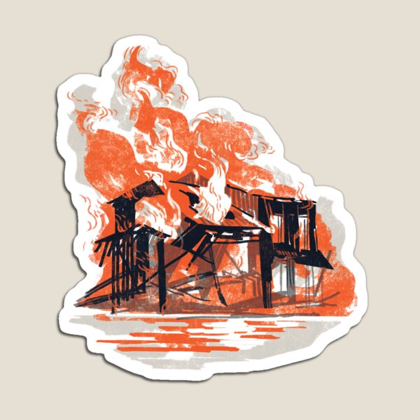 Burning house Magnet