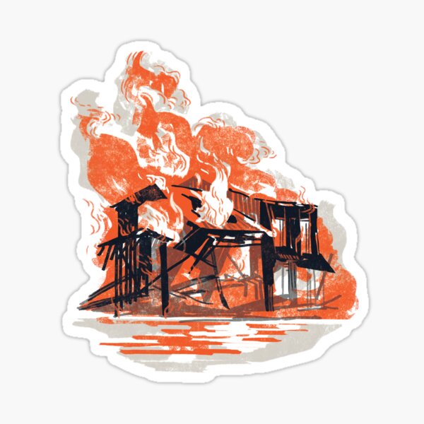 Burning house Sticker