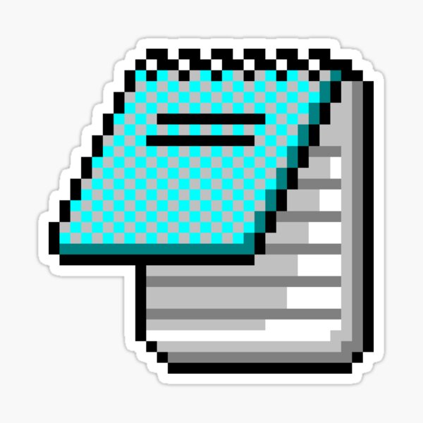Windows 95 Notepad Icon Sticker By Melcoffeesucks Redbubble