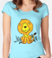 Cute Little Lion graphic drawing Women's Fitted Scoop T-Shirt
