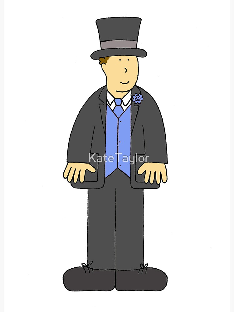 Cartoon Man In Formal Top Hat And Tails Sticker By Katetaylor Redbubble