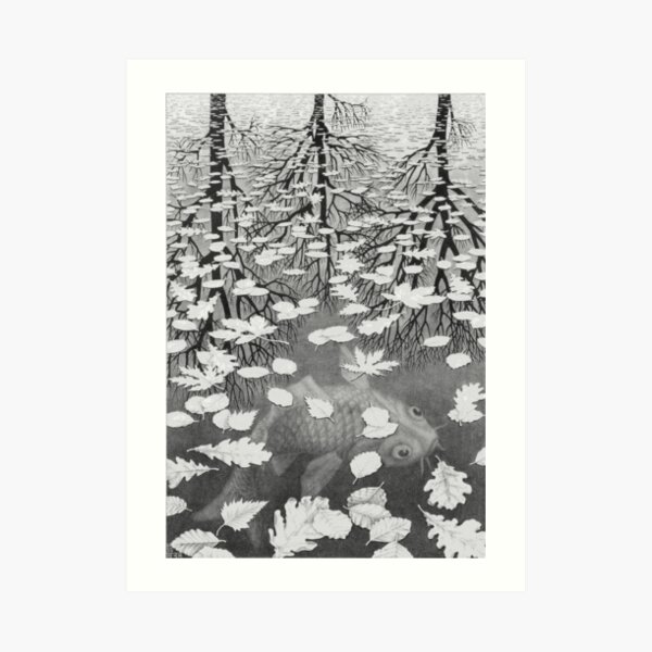 Tres Mundos - Escher Lámina artística
