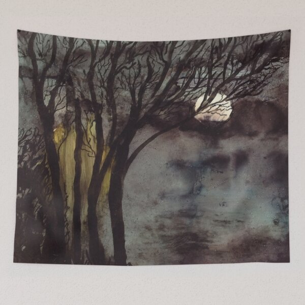 Item preview, Moonlit Garden Painting designed and sold by judithinkwell.