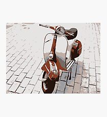 Vespa Scooter in Brown Photographic Print