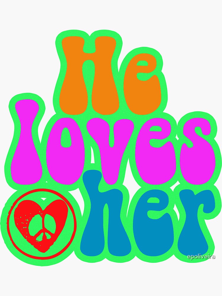 He loves her valentine's day romantic gift hippie motif by epoliveira