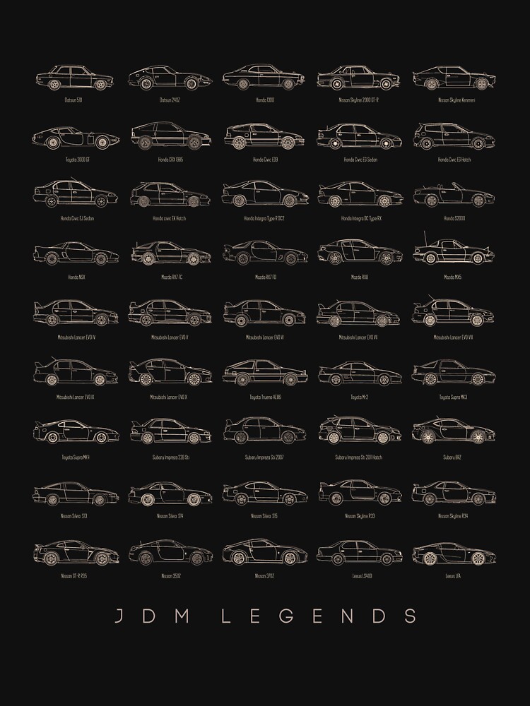 "JDM Legends Encyclopedia Gold finish" Zipped Hoodie for Sale by