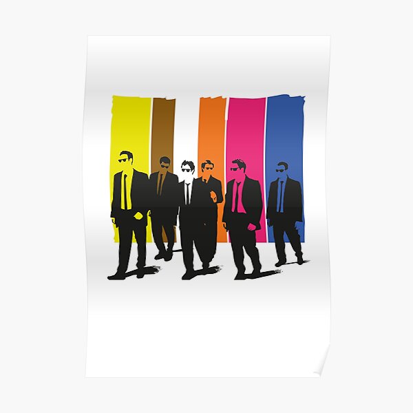 Reservoir Dogs, mr rose, mr blonde, mr orange, mr blanc Poster