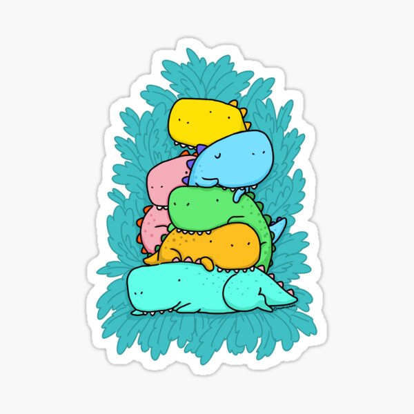 Pile Of Dinosaurs Sticker