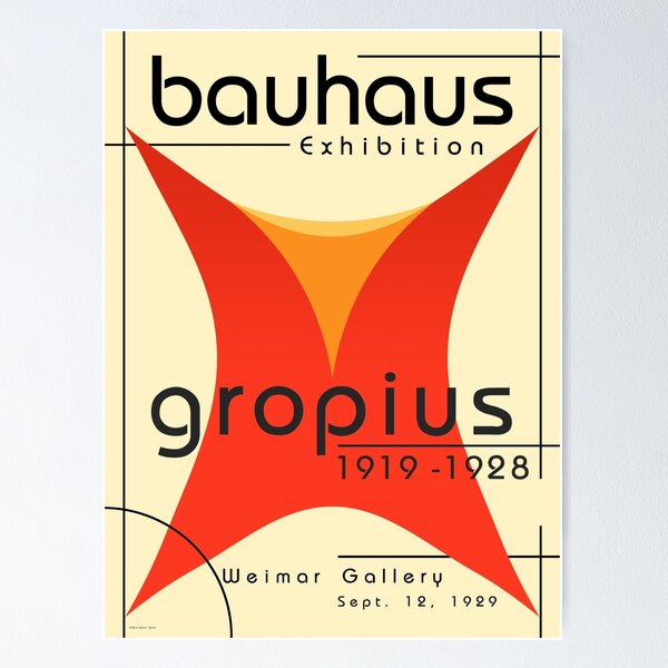 Bauhaus Poster of Walter Gropius Exhibition Poster