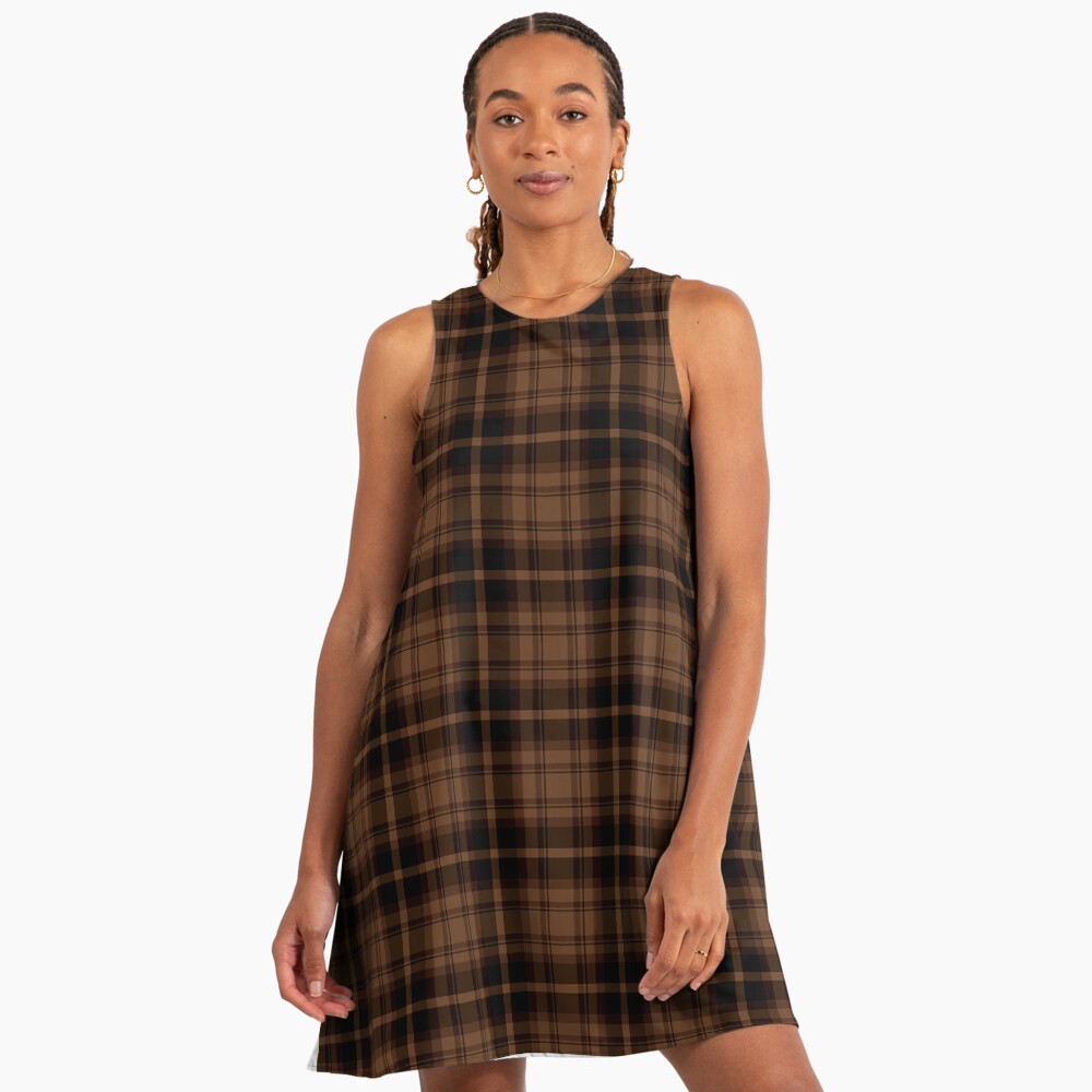 Dark Brown Tartan Plaid" A-Line Dress for Sale by harrizon | Redbubble