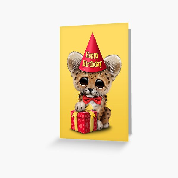 Carte De Vœux Joyeux Anniversaire Mignon Lynx Cub Par Jeffbartels Redbubble