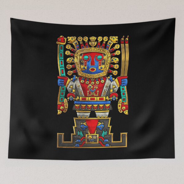 Item preview, Incan Gods - The Great Creator Viracocha on Black Canvas designed and sold by Serge Averbukh Art Studio.