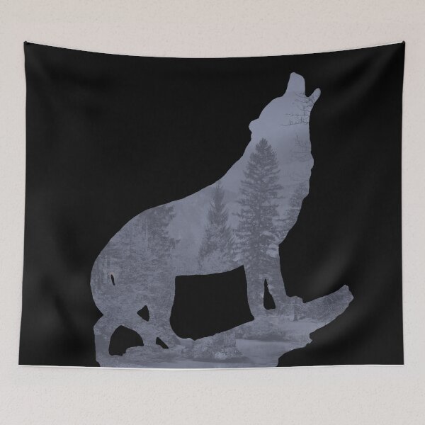 Item preview, Wolf Silhouette Modern Country Art Modern Farmhouse Art Matted Picture USA A066b designed and sold by byNicol.