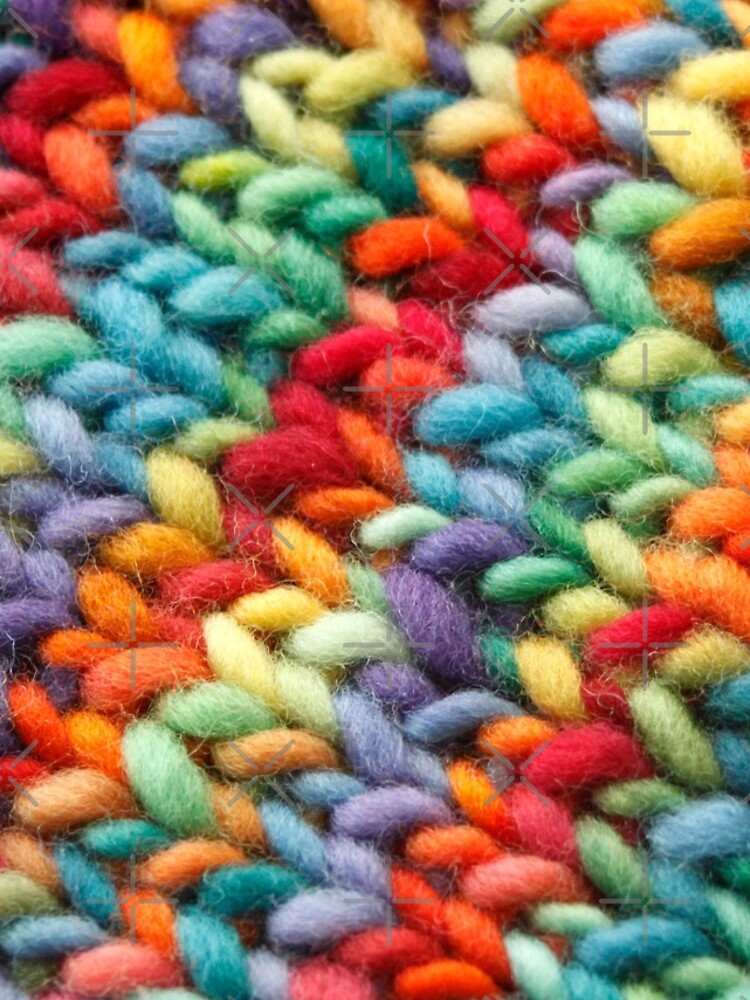 Knitting Rainbow fabric by joyloveyarn