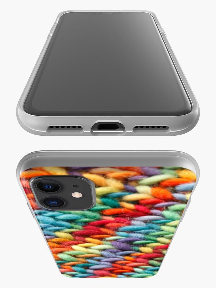 Alternate view of Knitting Rainbow fabric iPhone Case & Cover