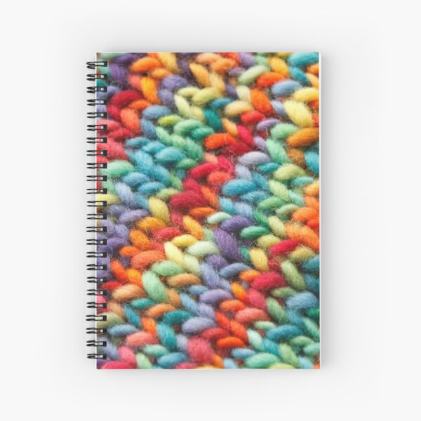 Knitting Rainbow fabric Spiral Notebook