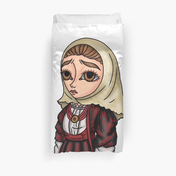 Abito tradizionale di Olbia - traditional sardinian dress Duvet Cover