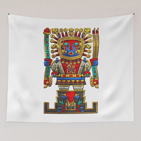 Item preview, Incan Gods - The Great Creator Viracocha on White Leather designed and sold by Serge Averbukh Art Studio.