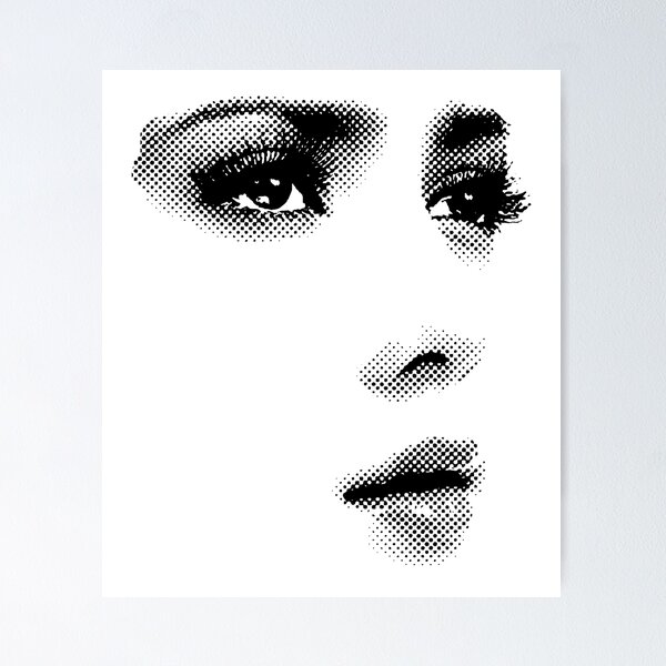 Item preview, Halftone Portrait Art Minimal Black and White Face Illustration designed and sold by RetroChill.