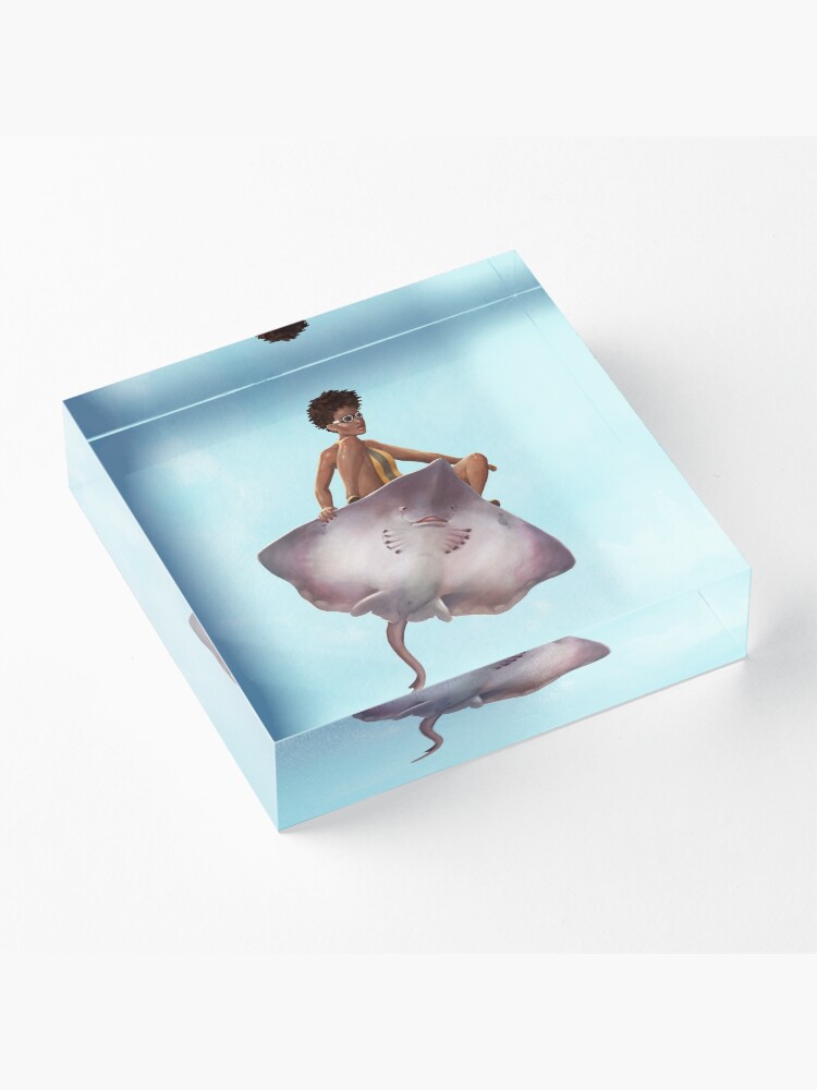 Alternate view of Skater Girl | Digital Illustration Acrylic Block