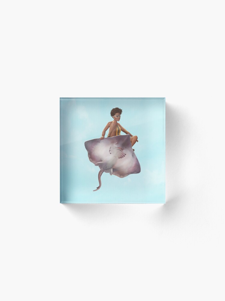 Alternate view of Skater Girl | Digital Illustration Acrylic Block