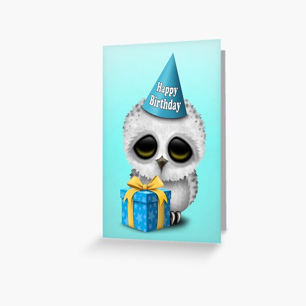 Carte De Vœux Mignon Joyeux Anniversaire Chouette Par Jeffbartels Redbubble