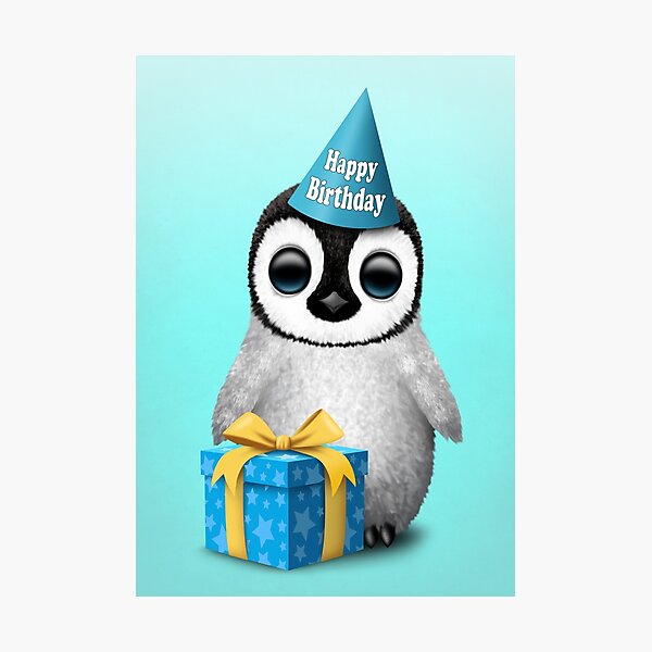 Impression Photo Joyeux Anniversaire Bebe Pingouin Par Jeffbartels Redbubble