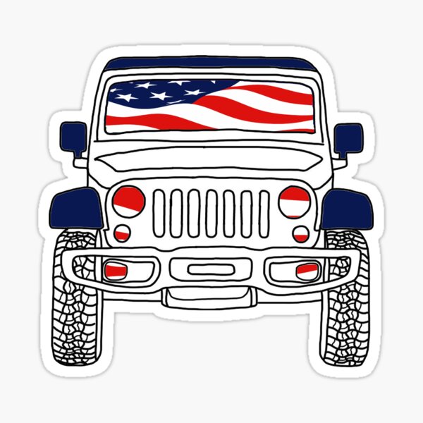 USA Jeep Sticker