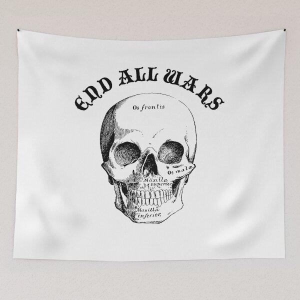 Item preview, End All Wars Vintage Skull Anatomy Illustration Peace Activism Design designed and sold by RetroChill.