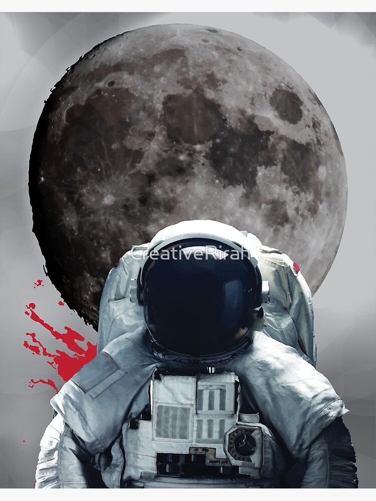 Thumbnail 2 of 2, Art Board Print, Moon Astronaut Portrait designed and sold by CreativeRirah.