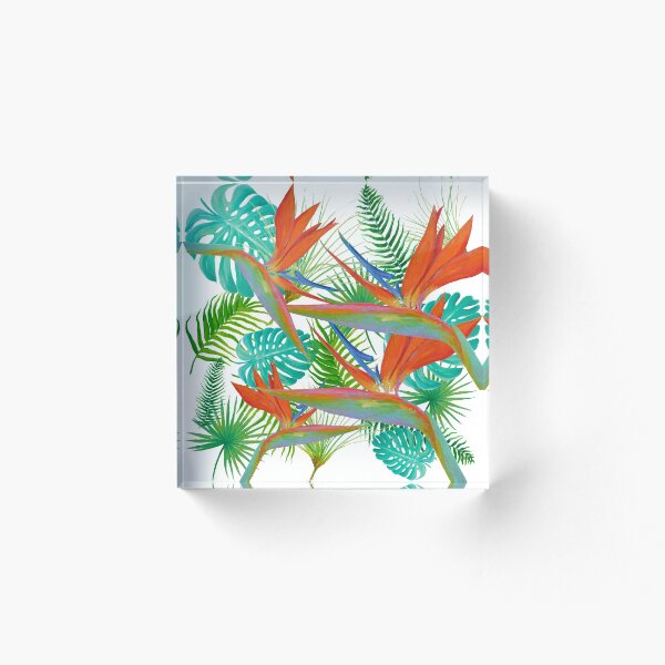 Item preview, Bird of Paradise and tropical leaves and ferns  designed and sold by MatsonArtDesign.