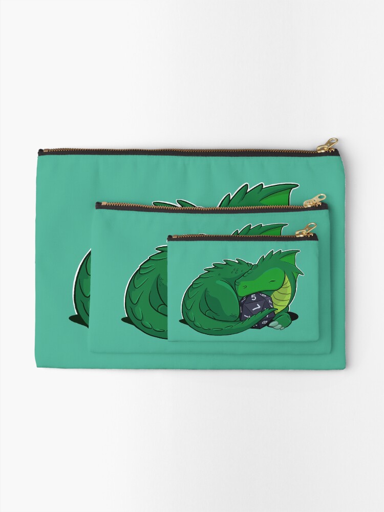 Alternate view of D20 Green Dragon Zipper Pouch