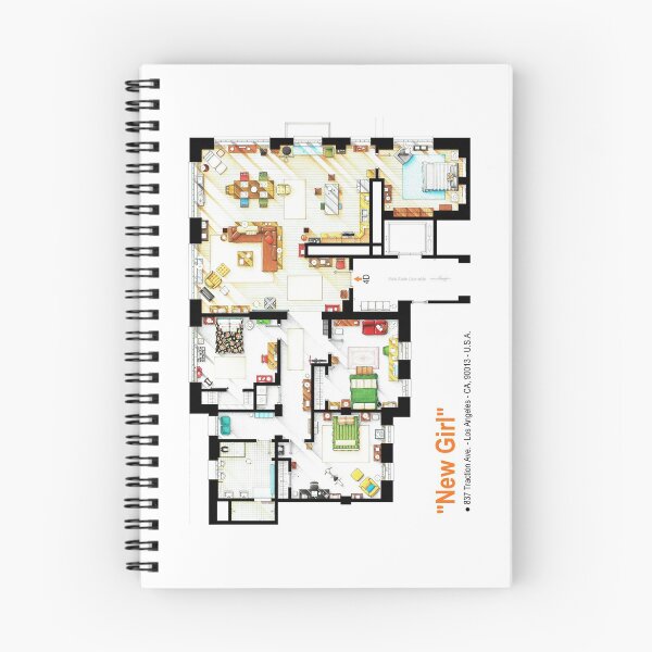 Item preview, Floorplan of the loft / apartment from NEW GIRL designed and sold by TV Floorplans & More.