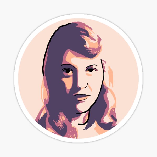 Item preview, Sylvia Plath Purple Pink Cream Portrait designed and sold by savantdesigns.