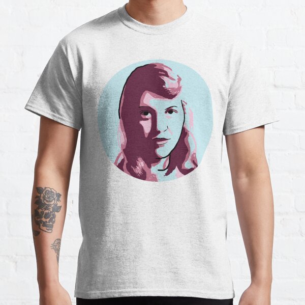 Sylvia Plath Blue Mauve Purple Pink Portrait Classic T-Shirt