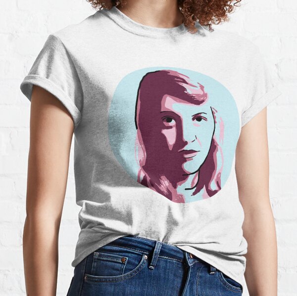 Sylvia Plath Blue Mauve Purple Pink Portrait Classic T-Shirt