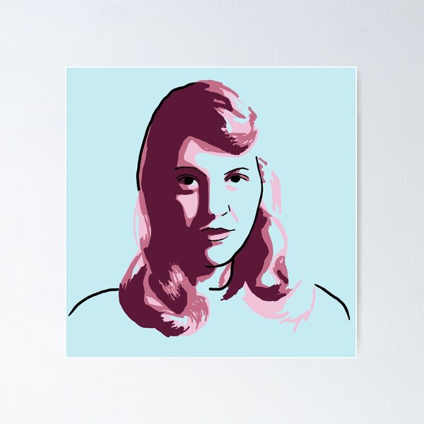 Item preview, Sylvia Plath Blue Mauve Purple Pink Portrait designed and sold by savantdesigns.