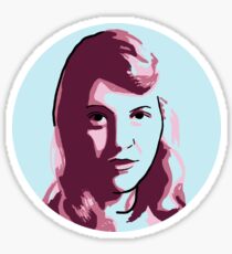Sylvia Plath Blue Mauve Purple Pink Portrait Sticker