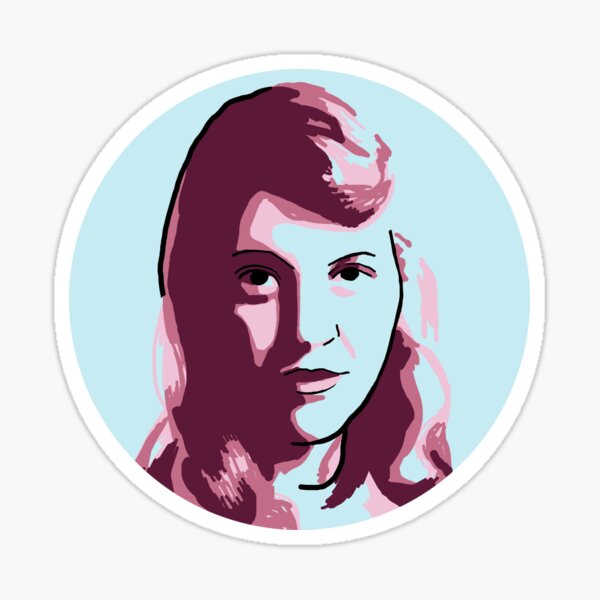 Item preview, Sylvia Plath Blue Mauve Purple Pink Portrait designed and sold by savantdesigns.
