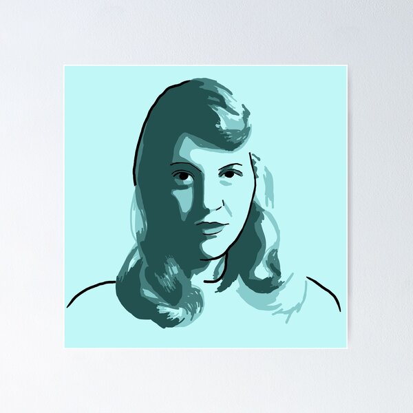 Item preview, Sylvia Plath Blue Green Portrait designed and sold by savantdesigns.