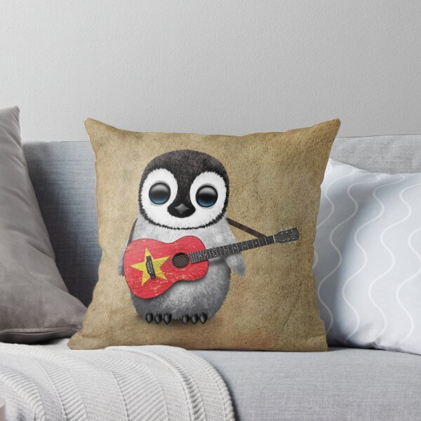 Item preview, Baby Penguin Playing Vietnamese Flag Guitar designed and sold by JeffBartels.