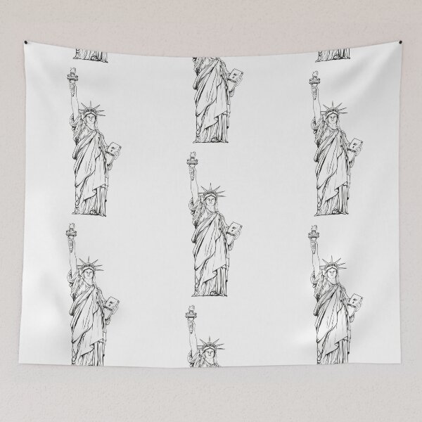 Item preview, Statue of Liberty Line Art Illustration New York Icon Design designed and sold by RetroChill.