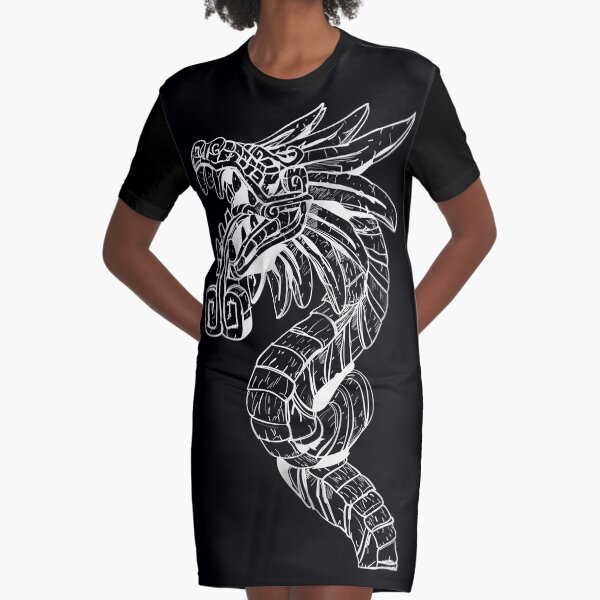 Quetzalcoatl Dragon Graphic T-Shirt Dress