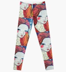 Little Red modern red portrait Leggings