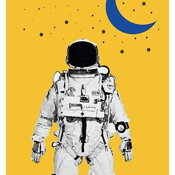Artwork thumbnail, Astronaut Portrait on a Yellow Background by CreativeRirah