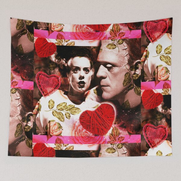 Aperçu de l'œuvre Frankenstein et la mariée, Saint Valentin Amour, coeurs, monstres, roses créée et vendue par Edgot Emily Dimov-Gottshall.