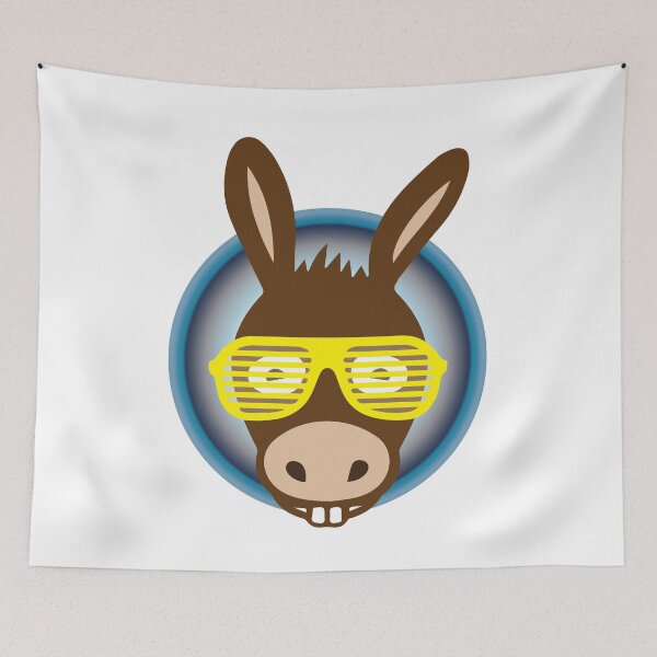 Item preview, Cool party donkey with glasses designed and sold by tarek25.