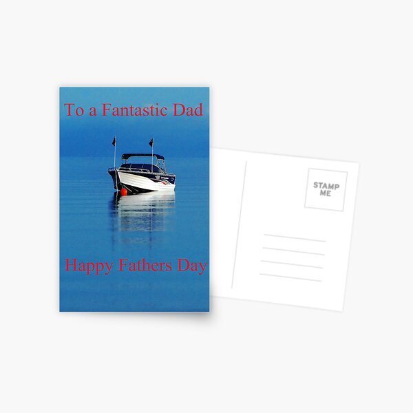 Boat fathers day card Postcard