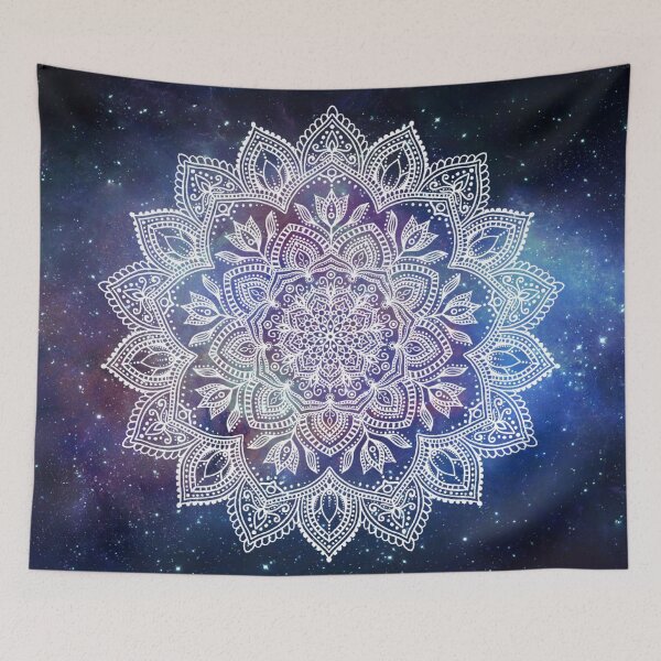 Item preview, Boho Mandala - White on Galaxy designed and sold by halconiandesign.